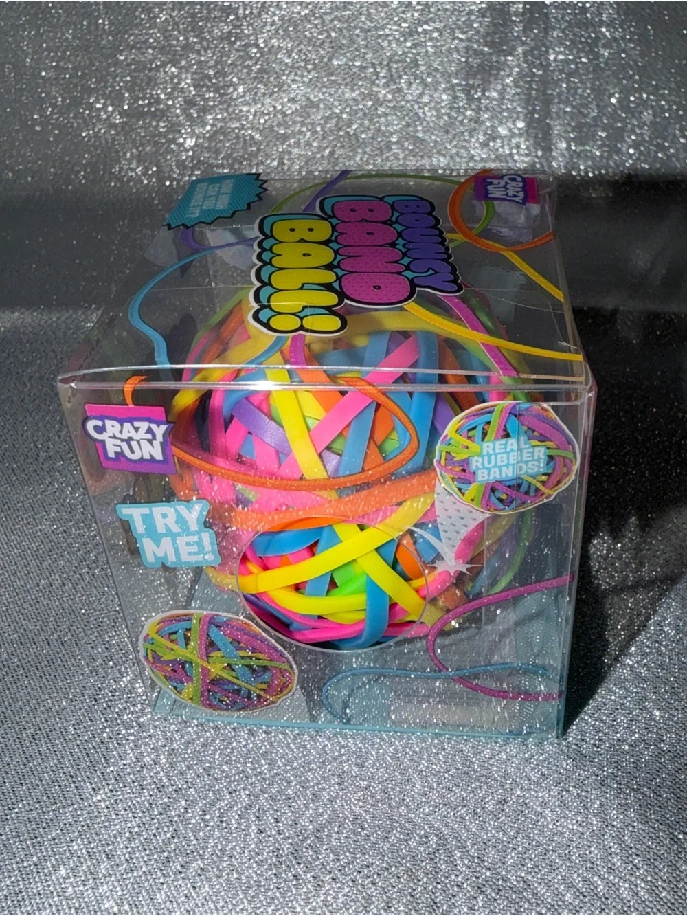 Lot Of Three RMS Bouncy Band Ball - Multicolor Rubber Band Like Bounce Ball